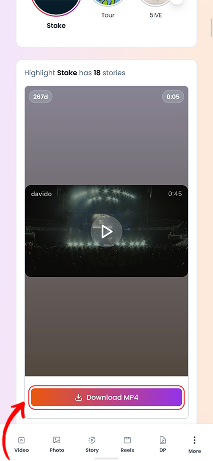 Step 3: Select highlights and download in HD